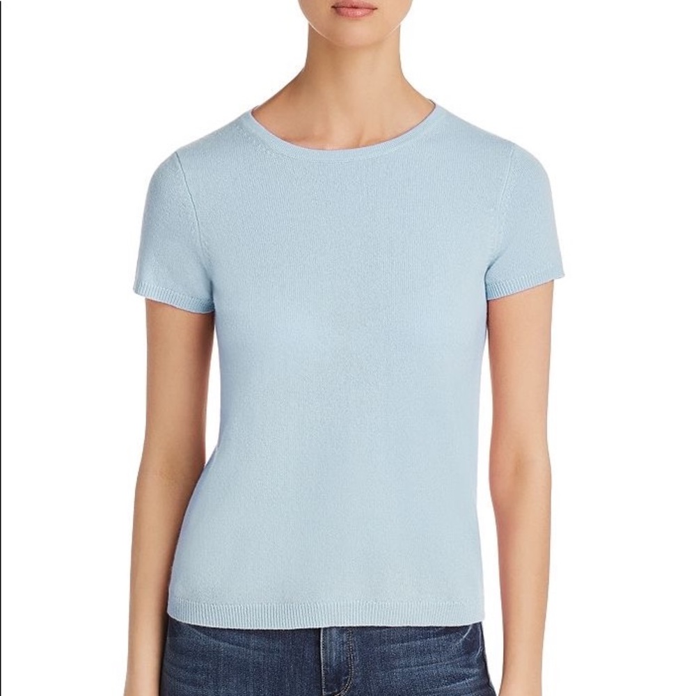 C by Bloomingdale’s light blue cashmere sweater